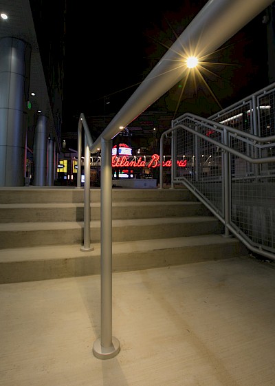 Aluminum Post Mounted Handrail with LED Pods