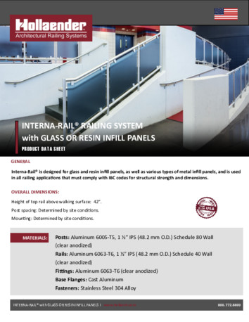 Interna-Rail® with Glass or Resin Infill Panels Product Data