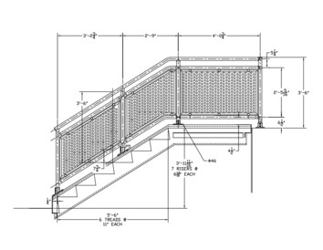 Interna-Rail® Stair with Perforated Infill Panels
