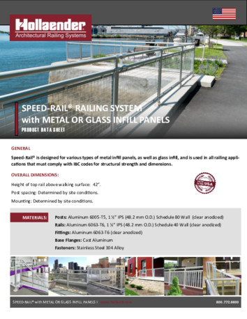 Speed‐Rail® Railing System with Metal or Glass Infill Panels Product Data